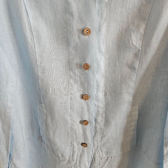 Soft Surroundings Woman Size S 100% Linen Tunic  Button Up Roll Tab Sleeve - Picture 3 of 7